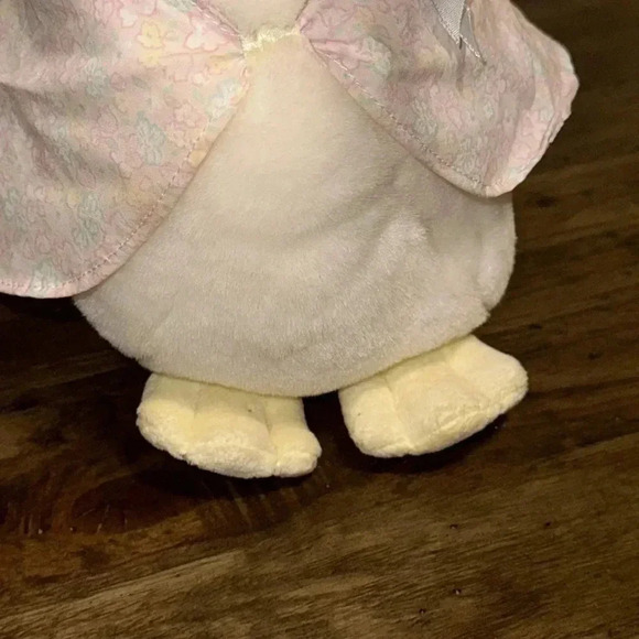 VINTAGE Eden Beatrix Potter Jemima Puddle Duck Plush Stuffed Animal White/Blue - Picture 12 of 16